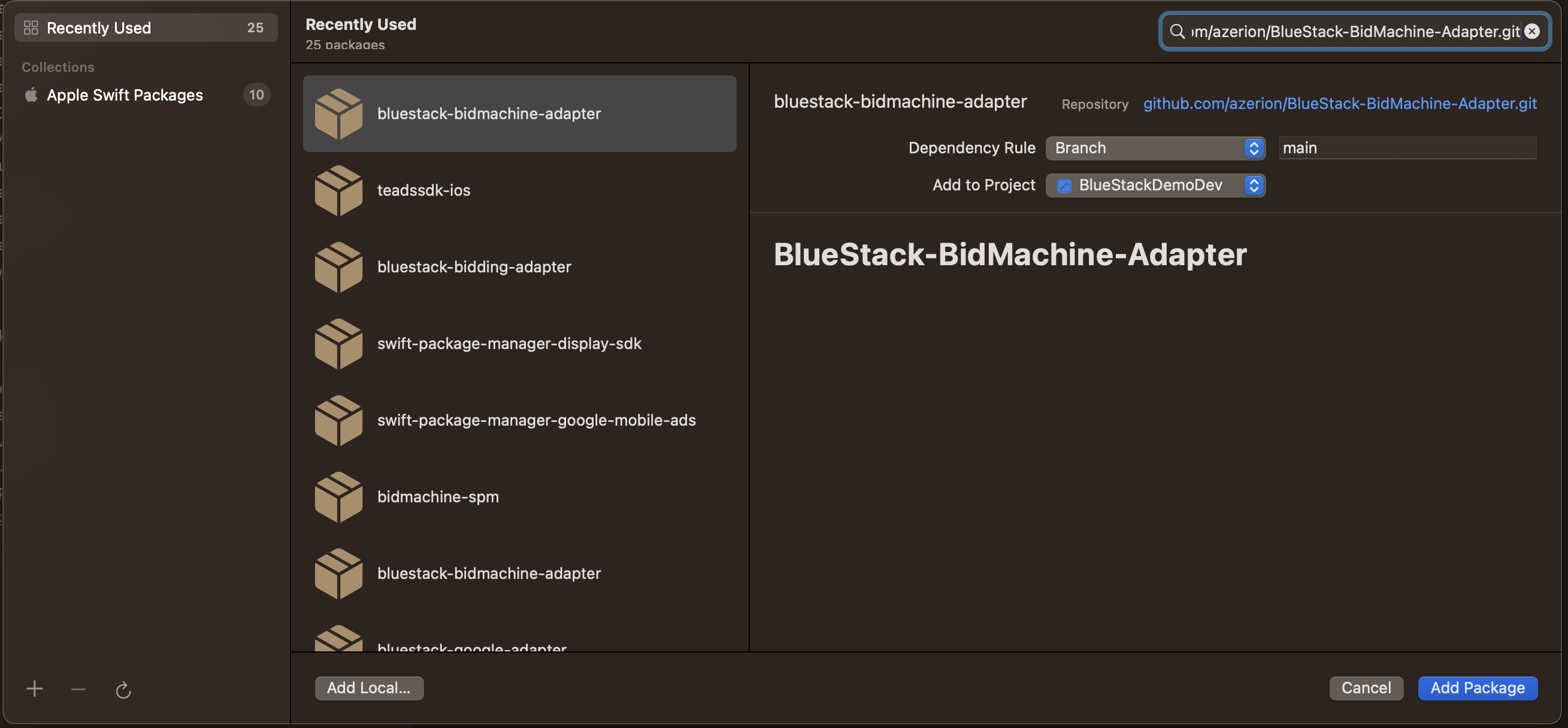 BlueStackBidMachineAdapter Swift Package Search