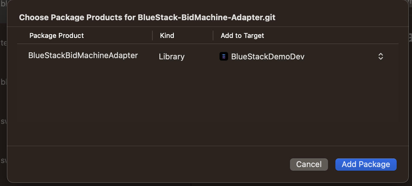 Add BlueStackBidMachineAdapter to target